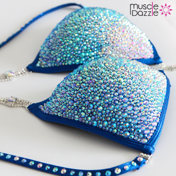 Aqua Blue Figure Competition Suit (FS307)